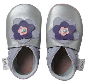 Soft Sole Shoe (Layered Silver Flower)